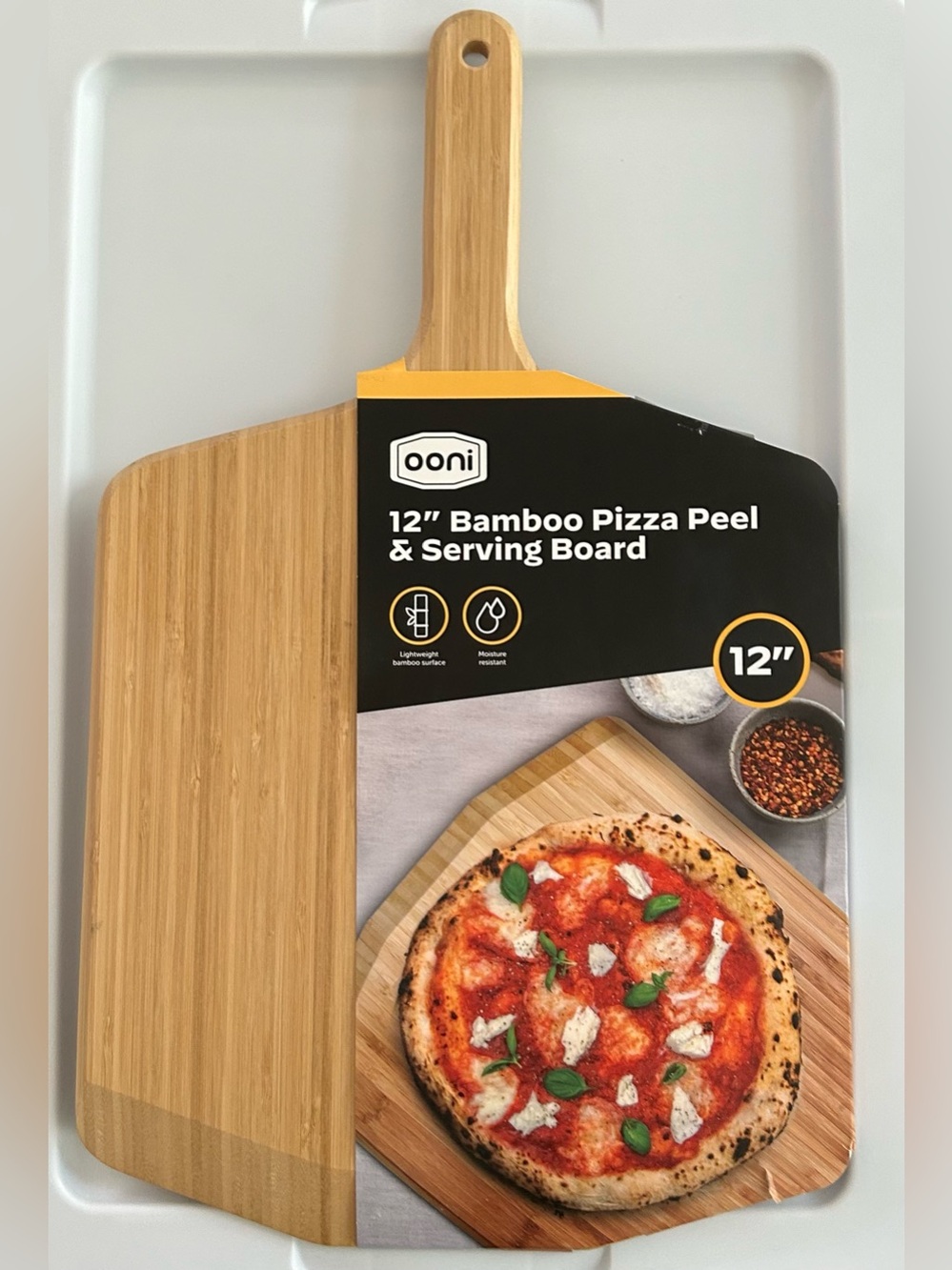 Ooni 12" Bamboo Pizza Peel & Serving Board Cutting Board UU-P08200 NWT